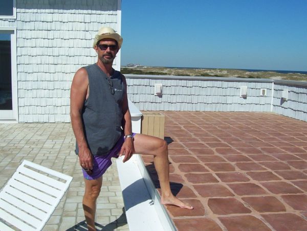 Jim at the beach house
