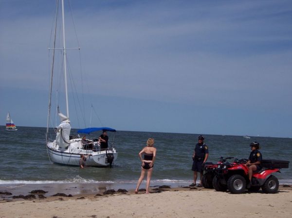 Sailboat aground
